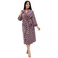Халат  удлиненный, длинный рукав, карманы, пояс, размер 54, бордовый Lika Dress