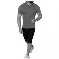 Костюм , футболка и шорты, силуэт полуприлегающий, размер 52, серый ИП