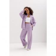 Костюм , толстовка и брюки, спортивный стиль, оверсайз, трикотажный, размер 44, фиолетовый Глория Трикотаж