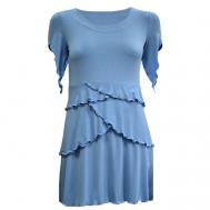 Платье-майка , вискоза, прилегающее, мини, размер 42, голубой MILA