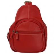 Рюкзак , натуральная кожа, внутренний карман, красный Bufalo