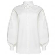 Рубашка  , размер 50, белый, бежевый MINAKU
