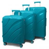 Умный чемодан , 3 шт., 100 л, размер S/M/L, бирюзовый, голубой Impreza