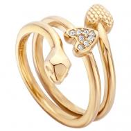 Кольцо , кристалл, размер 17, золотой Just Cavalli