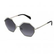 Солнцезащитные очки , квадратные, оправа: металл, с защитой от УФ, градиентные, серебряный Tous