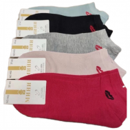 Женские носки  укороченные, 5 пар, размер 37-41, мультиколор +MINI