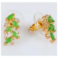 Серьги , хризопраз, зеленый Lotus Jewelry