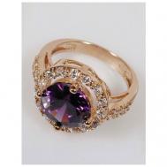 Кольцо помолвочное , фианит, аметист, размер 19, фиолетовый Lotus Jewelry