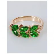 Кольцо помолвочное , фианит, размер 17, зеленый Lotus Jewelry