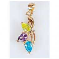 Кулон с разноцветными фианитами "Трилистник" Lotus Jewelry