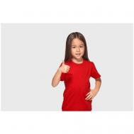 Детская однотонная повседневная футболка для девочки из хлопка, для садика и школы - 2 XS O4KOZAVR