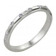 Кольцо , нержавеющая сталь, латунь, серебрение, размер 17.5, белый Красная Пресня