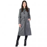 Пальто  , силуэт прямой, удлиненное, размер (50)170-80-106, серый KiS