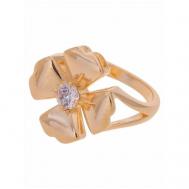 Кольцо помолвочное , хрусталь, размер 17, бесцветный Lotus Jewelry