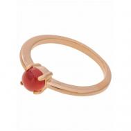 Кольцо помолвочное , агат, размер 17, бордовый Lotus Jewelry