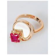 Кольцо помолвочное , корунд, перламутр, размер 19, белый Lotus Jewelry