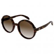 Солнцезащитные очки , круглые, оправа: пластик, с защитой от УФ, градиентные, для женщин, коричневый Gucci