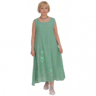 Платье , повседневное, свободный силуэт, макси, размер 56, зеленый Victdlear Collection