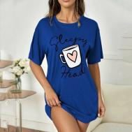 Пижама , футболка, короткий рукав, размер 54-56, синий VitoRicci