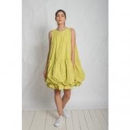 Платье трапециевидный силуэт, мини, подкладка, размер L, желтый Les filles d ailleurs