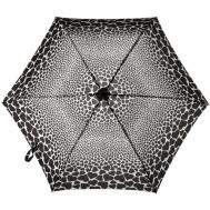 Зонт , механика, 3 сложения, купол 95 см., 6 спиц, чехол в комплекте, для женщин, белый, черный FULTON