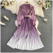 Платье миди, размер 40/46, фиолетовый, белый Модный Сочи