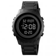Наручные часы  Часы наручные мужские электронные спортивные водонепроницаемые  1631 черные круглые с секундомером и будильником, черный SKMEI