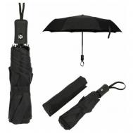 Смарт-зонт , автомат, 3 сложения, купол 100 см., 8 спиц, система «антиветер», чехол в комплекте, черный RainBrella