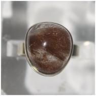 Кольцо , мельхиор, кварц, размер 17, коричневый True Stones