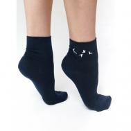 Женские носки  средние, износостойкие, быстросохнущие, ослабленная резинка, размер 35-40, синий Pier Lone