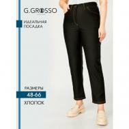 Брюки  , прилегающий силуэт, классический стиль, карманы, размер 48/50, черный Gala Grosso