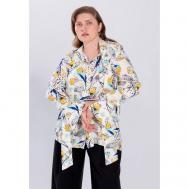 Блуза  , длинный рукав, размер 54, мультиколор WANDBSTORE