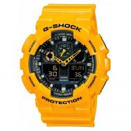 Наручные часы  G-Shock Японские G-SHOCK GA-100A-9A с хронографом, черный, желтый Casio