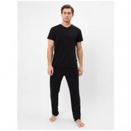 Пижама , футболка, брюки, карманы, размер 52-54, черный Luisa Moretti