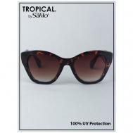 Солнцезащитные очки , бабочка, оправа: пластик, градиентные, с защитой от УФ, для женщин, коричневый TROPICAL