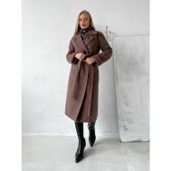Пальто-реглан  зимнее, оверсайз, удлиненное, размер 40, коричневый Weshalka