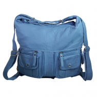 Рюкзак  хобо , внутренний карман, регулируемый ремень, синий, голубой Fulin