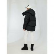 куртка  , демисезон/зима, силуэт свободный, размер 42-44, черный Vitacci