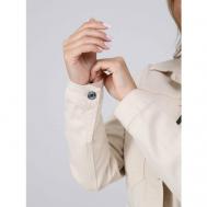 куртка   демисезонная, силуэт прилегающий, размер 44, бежевый Vitacci