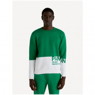 Свитшот , силуэт свободный, средней длины, размер EL, зеленый United Colors of Benetton