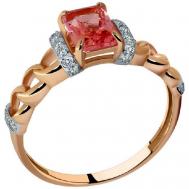 Кольцо , красное золото, 585 проба, морганит, размер 18, золотой, красный Magic Stones