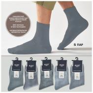 Мужские носки , 5 пар, классические, антибактериальные свойства, размер 40/42, серый Носки и сорочка