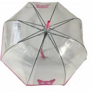 Зонт-трость , полуавтомат, купол 83 см., 8 спиц, для женщин, розовый GALAXY OF UMBRELLAS