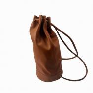 Рюкзак  бочонок , натуральная кожа, внутренний карман, коричневый SCORA