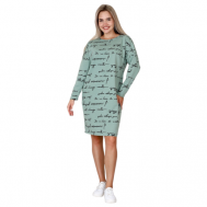 Платье-футляр , повседневное, свободный силуэт, до колена, размер 56, зеленый Elena Tex