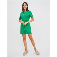 Платье-рубашка , повседневное, полуприлегающее, мини, размер 44, зеленый BrandStoff