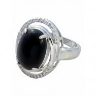 Кольцо помолвочное , оникс, размер 18, черный Lotus Jewelry
