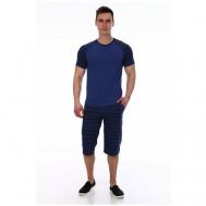 Комплект , футболка, шорты, карманы, размер 58, синий ИСА-Текс