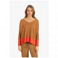 Пуловер , размер M, коричневый, оранжевый Apart