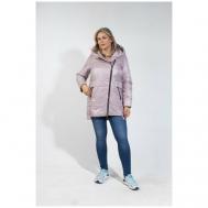 куртка  , демисезон/зима, средней длины, силуэт прямой, размер 52, фиолетовый ДЮТО